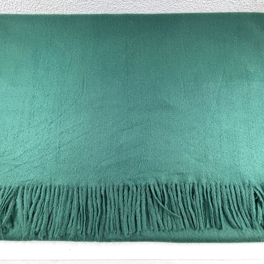 Touch Cashmere Scarf Unisex OS‎ Green Wool Blend Fringe Wrap 30x80in Fairycore